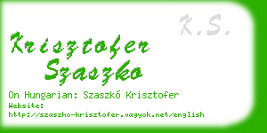 krisztofer szaszko business card