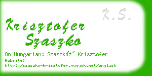 krisztofer szaszko business card